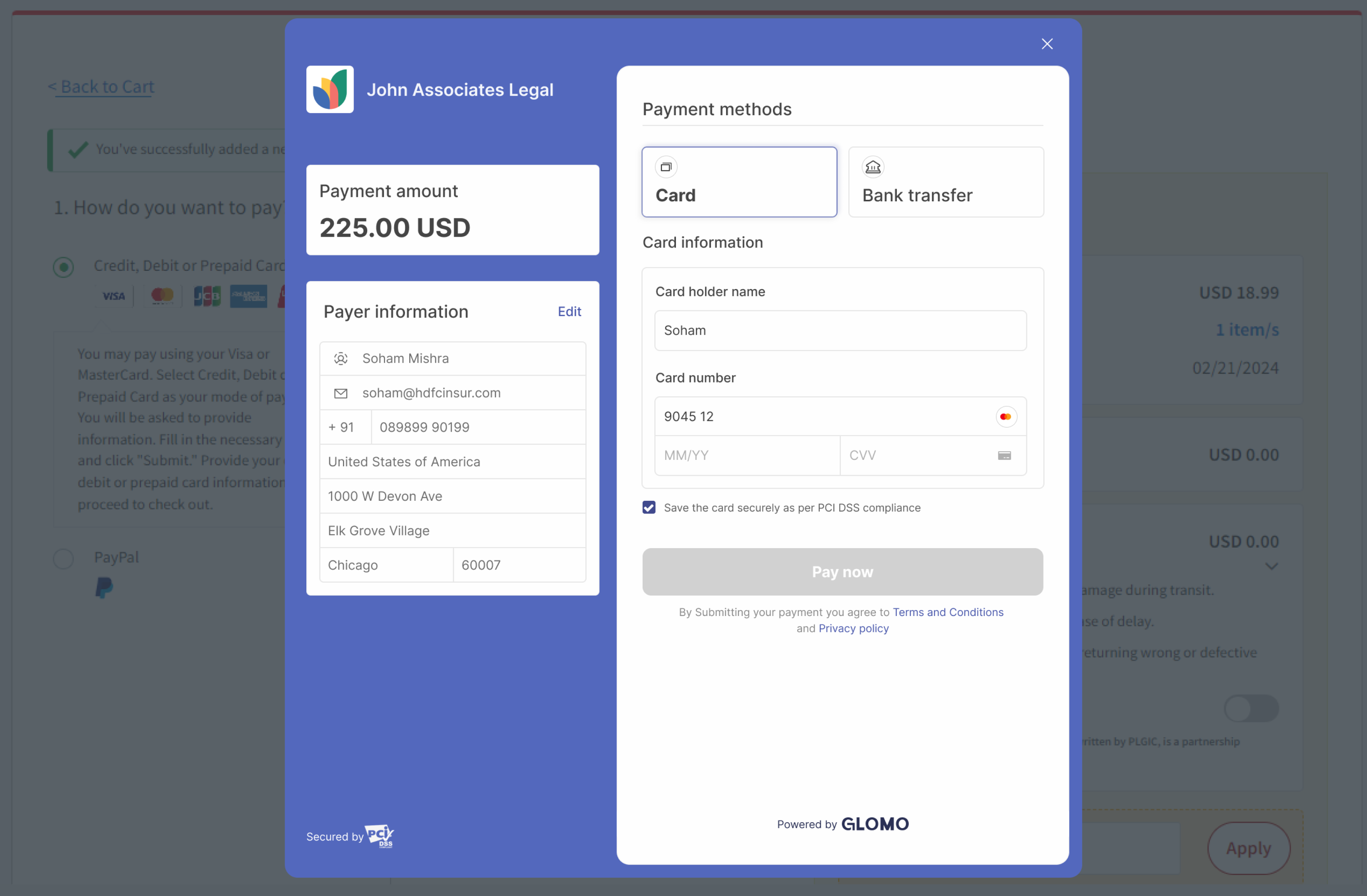 Checkout Interface